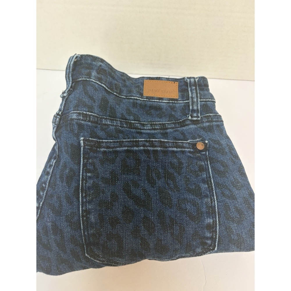 Judy Blue Skinny Jeans Hi-Rise Size 9/29 # 88310 Leopard Frayed Hem Denim